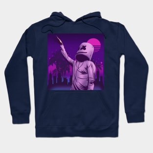 Marshmello Vaporwave Beach music Hoodie